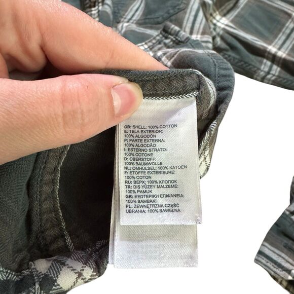 The North Face Purple Label Men’s Small Plaid Flannel Button Down Shirt Green - Picture 7 of 7